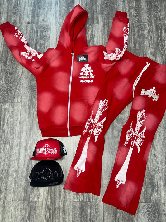 WEALTHY ANGELS OG SWEATSUIT “BLOODY RED”